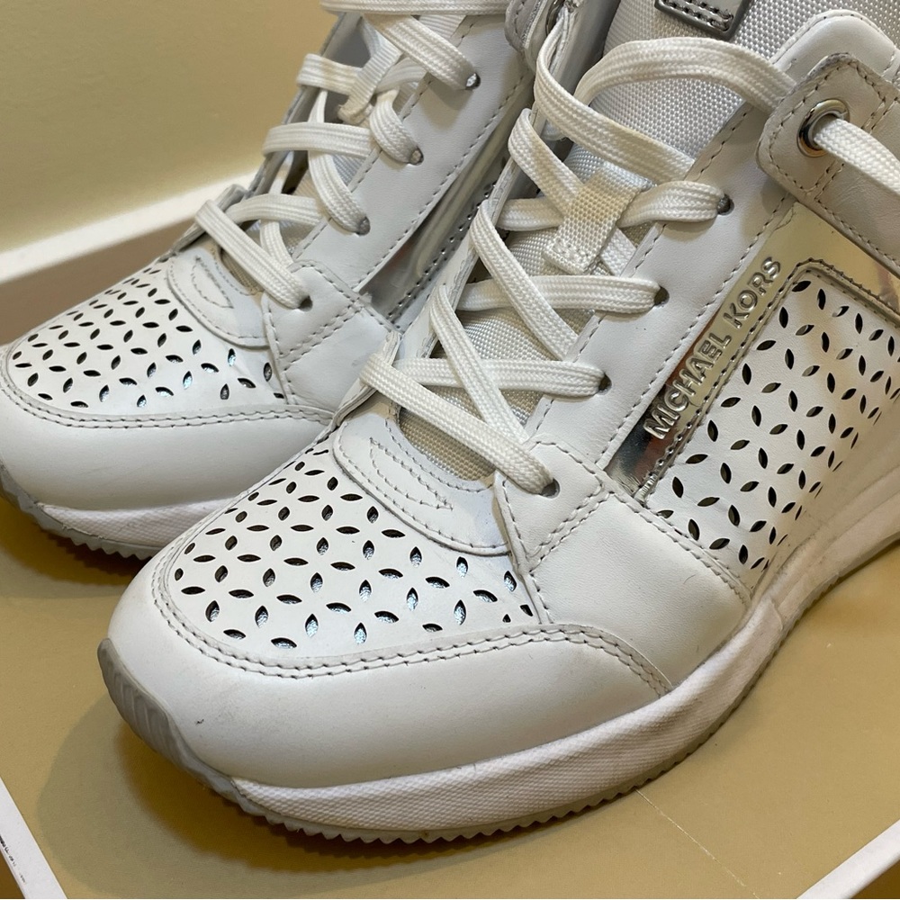 Michael Kors Leather Trainer Sneakers - Picture 3 of 5